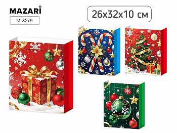 Пакет подарочный НГ 26*32*10 см