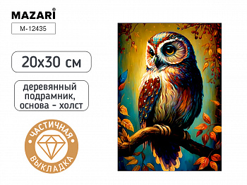 Алмазная мозаика СОВА, 20х30, част. выкладка