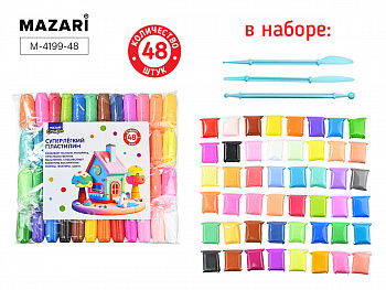 Суперлёгкий пластилин (масса д/лепки), 48 цв.