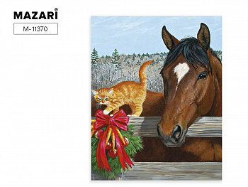 Картина д/раскр. по номерам 40х50 КОНЬ И КОТЕНОК
