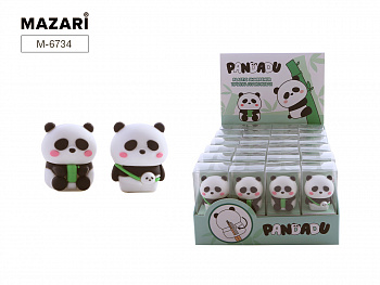 Точилка пластиковая PANDA, 1 отв, б/конт, 2 диз.