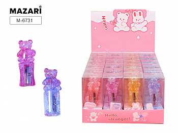 Точилка пластиковая BEAR, 1 отв, б/конт, 4 цв