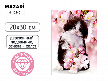 Алмазная мозаика КОТИК, 20х30, част. выкладка
