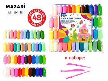 Масса д/ лепки, 48 цв., стеки 3шт в компл, ОПП-уп.