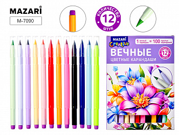 Набор вечных цветных карандашей,12 цв., картон.уп.